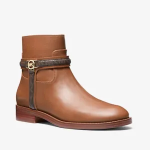 MICHEAL Micheal Kors Mindy Leather And Signature Logo Trim Boot/Brown