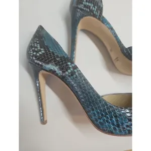 Michele Lopriore shoes Stiletto High Heels italian luxury US 7.5 blue green