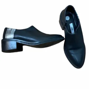 Miista Black Leather Block Heel Pointed Shoes
