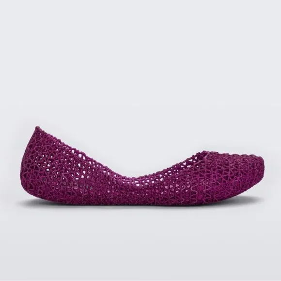 Mini Melissa Campana Papel Girls PINK GLITTER Slip On Ballet Flats NWB Size 3