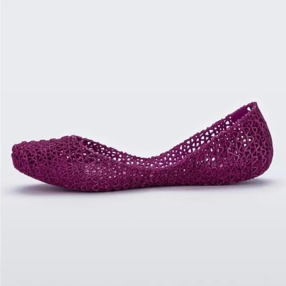Mini Melissa Campana Papel Girls PINK GLITTER Slip On Ballet Flats NWB Size 3