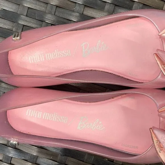 Mini Melissa and Barbie, ballet flats, kids size 11