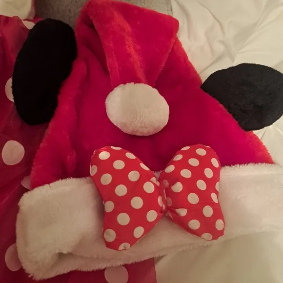 Minnie Mouse Dress, Shoes and Hat (youth) Bundle 10-12 dress, 2-3 shoes