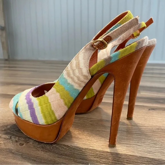 Missoni Slingback Peep Toe Pump Heels