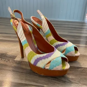 Missoni Slingback Peep Toe Pump Heels