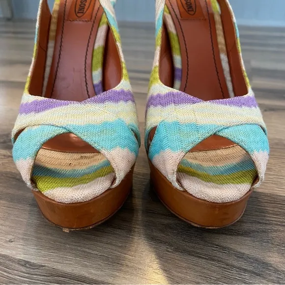 Missoni Slingback Peep Toe Pump Heels