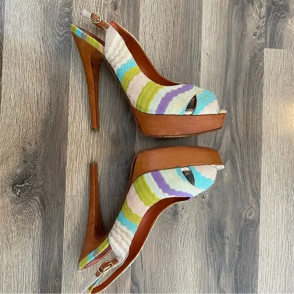 Missoni Slingback Peep Toe Pump Heels