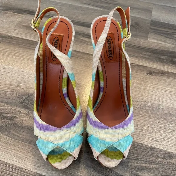 Missoni Slingback Peep Toe Pump Heels