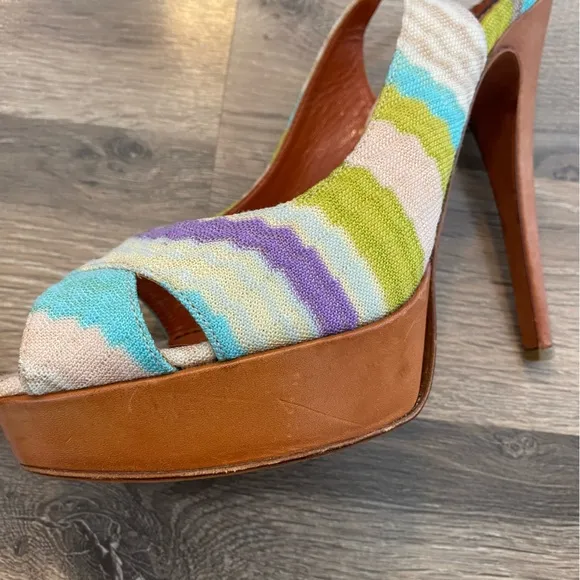 Missoni Slingback Peep Toe Pump Heels