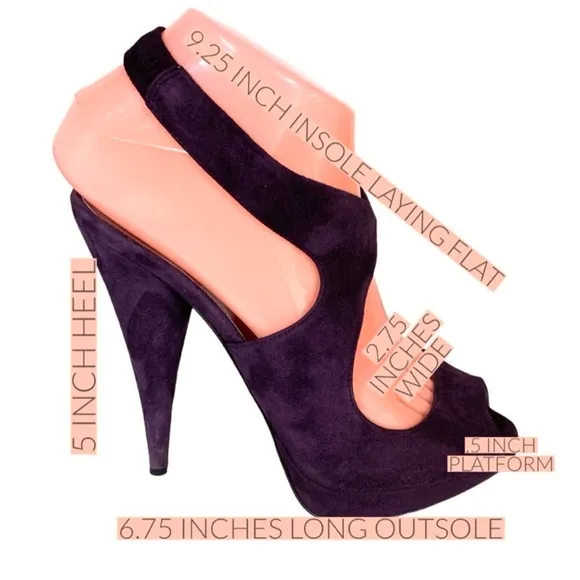 MIU MIU PURPLE SUEDE OPEN TOE HEELS (36.5)