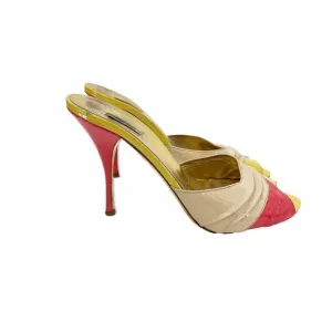 Miu Miu shoes 8 Patent Leather pink yellow tan
