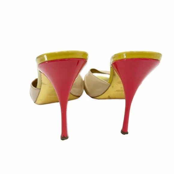 Miu Miu shoes 8 Patent Leather pink yellow tan