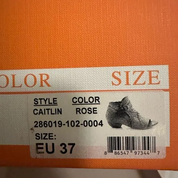 Miz Mooz Caitlin Ankle Leather Booties Peep toe shoes in Rose size 37/6.5-7