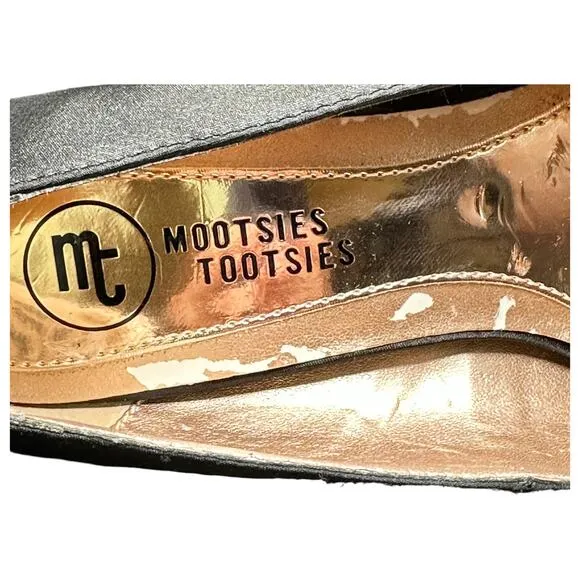 Mootsies Tootsies Women's Black Satin Peep Toe Pump Heel Shoes Size 8