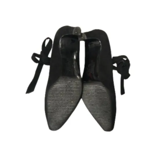 Moschino Balletcore Coquette Lace Up Suede Leather Heels Sz 37