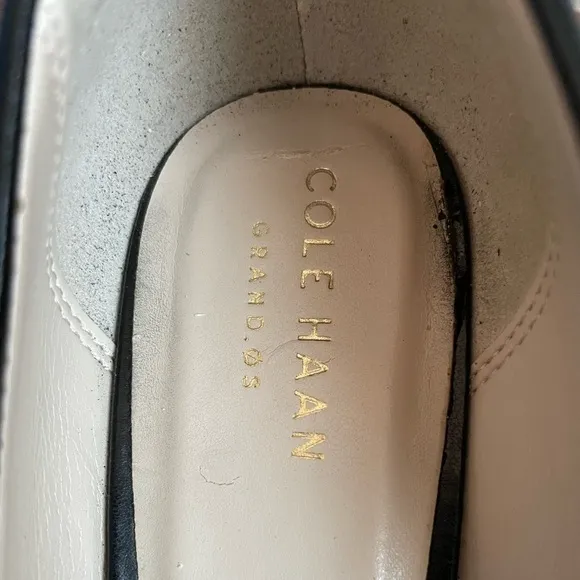 MSRP$270 Women Shoes COLE HAAN Helen Grand Black Leather Pumps Low Heels Shoes