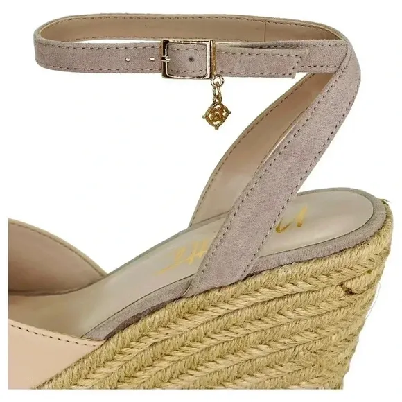 Nanette Lepore Queen Mauve Fringe Womens Wedge Sandals Size 8M