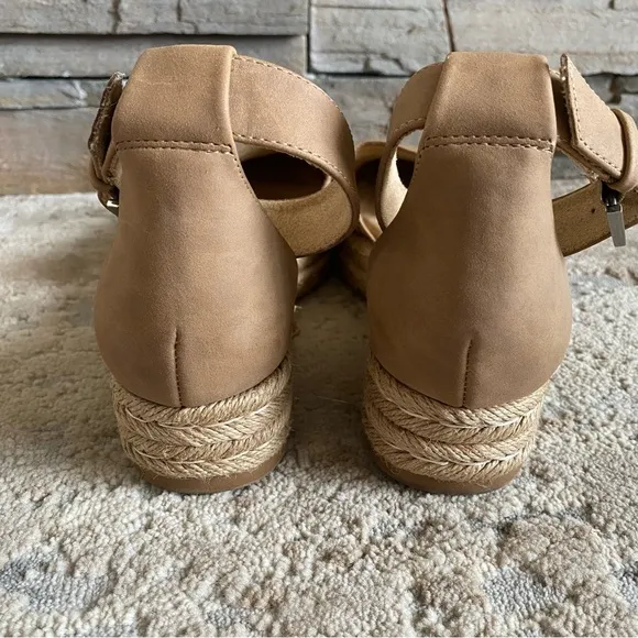 Naturalizer Waverly Espadrille Platform Wedge Sandals Ankle Strap Closed Toe:8.5