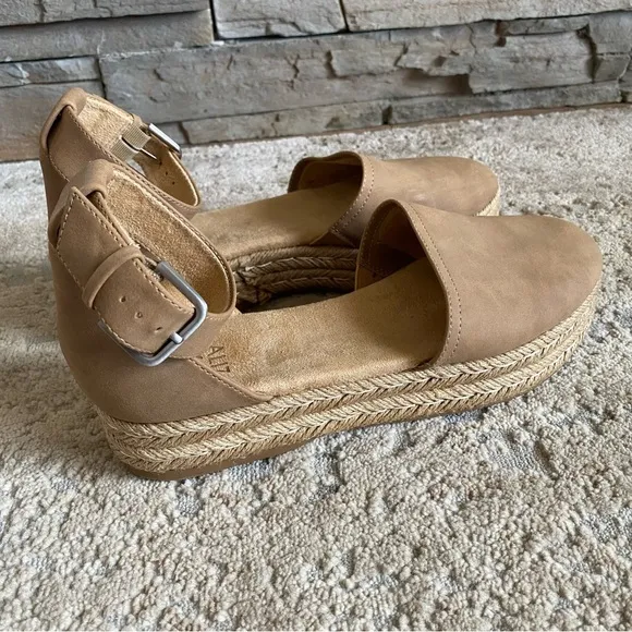 Naturalizer Waverly Espadrille Platform Wedge Sandals Ankle Strap Closed Toe:8.5