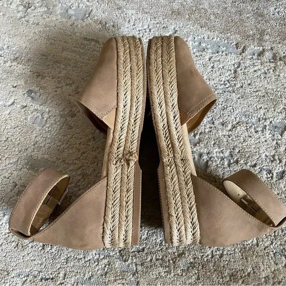 Naturalizer Waverly Espadrille Platform Wedge Sandals Ankle Strap Closed Toe:8.5