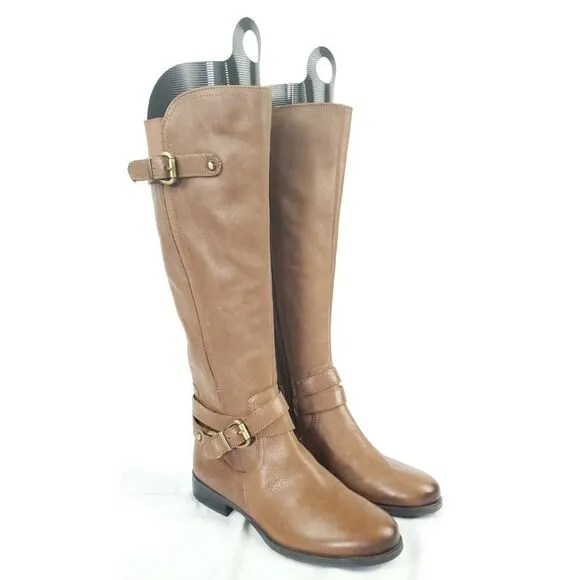Naturalizer Brown leather low heel Boots w buckle top&amp;ankle sz 6M inside zipper