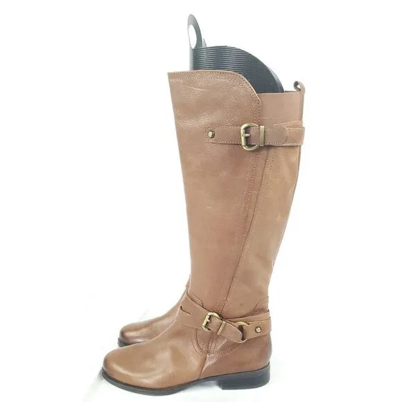Naturalizer Brown leather low heel Boots w buckle top&amp;ankle sz 6M inside zipper