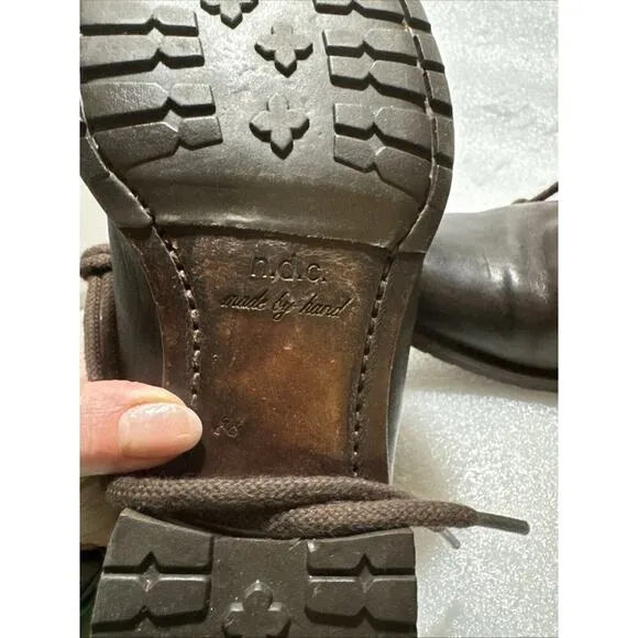 N.D.C 'WHITESTAR R' CUSNA BOOTIE BROWN LEATHER COMBAT BOOTS EU 38 US 8 Sherpa