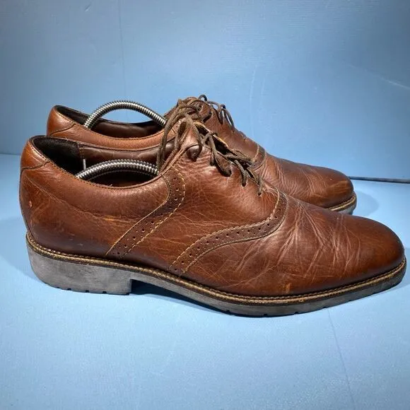 Neil M. Men’s Cognac Brown Leather Oxfords Lace Up Dress Shoes NM402425 11D