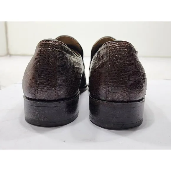 Nettleton Century II Brown Teju Lizard Leather Tassel Loafers Men’s 10.5D