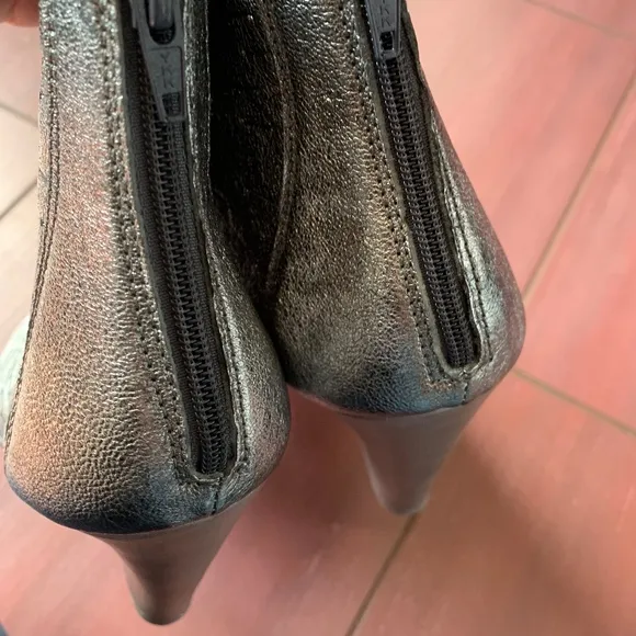 Never worn Barney's New York metallic ankle boots