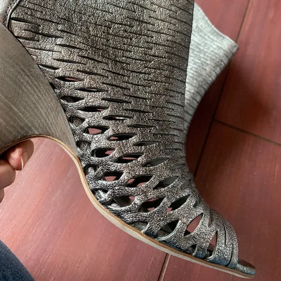 Never worn Barney's New York metallic ankle boots