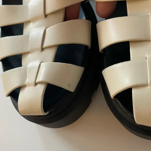 NEW Abound Marty Jelly Lug Platform Sandals Black White Size 9M