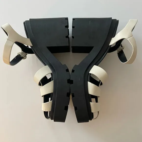 NEW Abound Marty Jelly Lug Platform Sandals Black White Size 9M