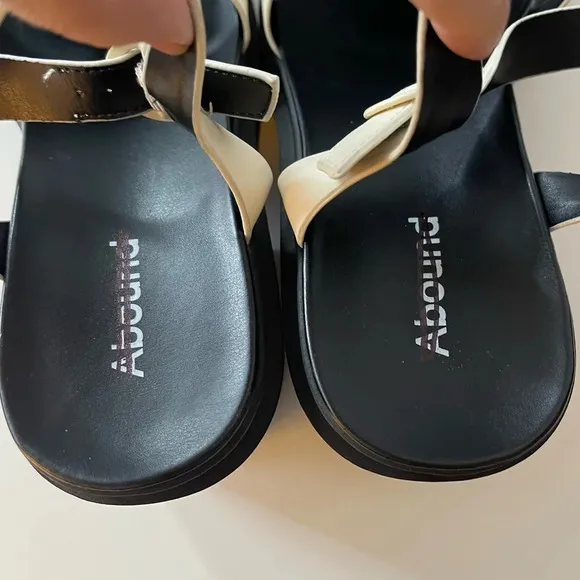 NEW Abound Marty Jelly Lug Platform Sandals Black White Size 9M