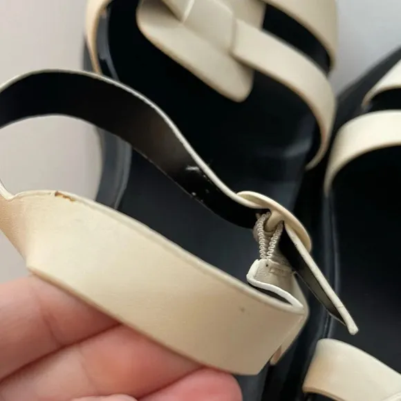 NEW Abound Marty Jelly Lug Platform Sandals Black White Size 9M