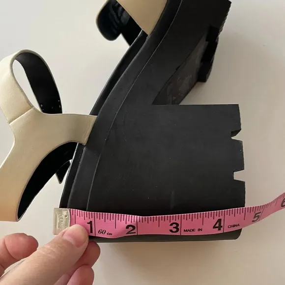 NEW Abound Marty Jelly Lug Platform Sandals Black White Size 9M