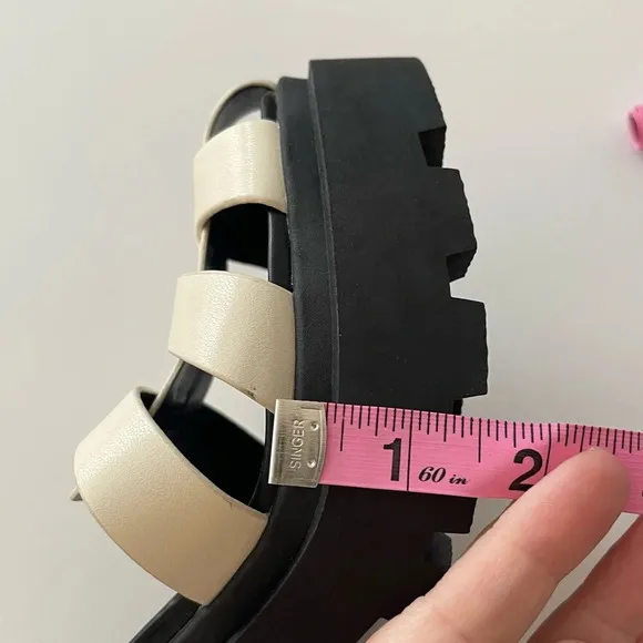 NEW Abound Marty Jelly Lug Platform Sandals Black White Size 9M