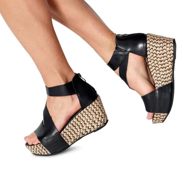 new Antelope Grayson Kat Wedge Sandals LEATHER  in Tan 253