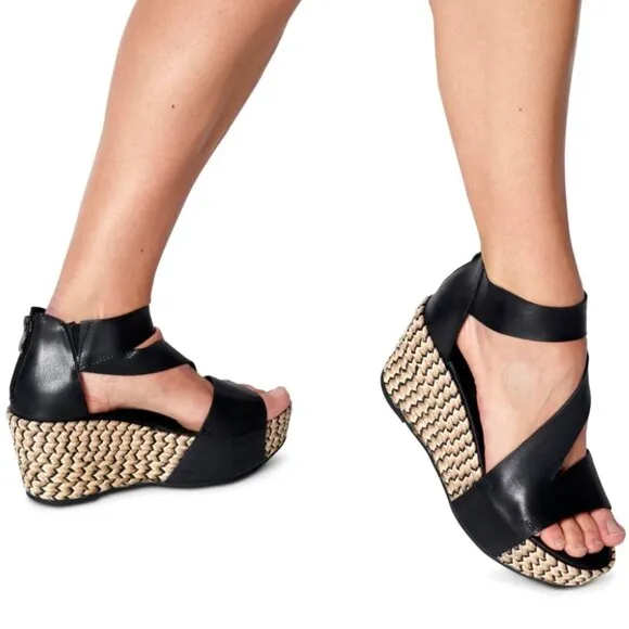 new Antelope Grayson Kat Wedge Sandals LEATHER  in Tan 253