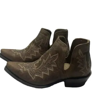 NEW ARIAT Dixon Low Heel Rhino Tan Print Womens Size 9 Slip On Leather Stitch