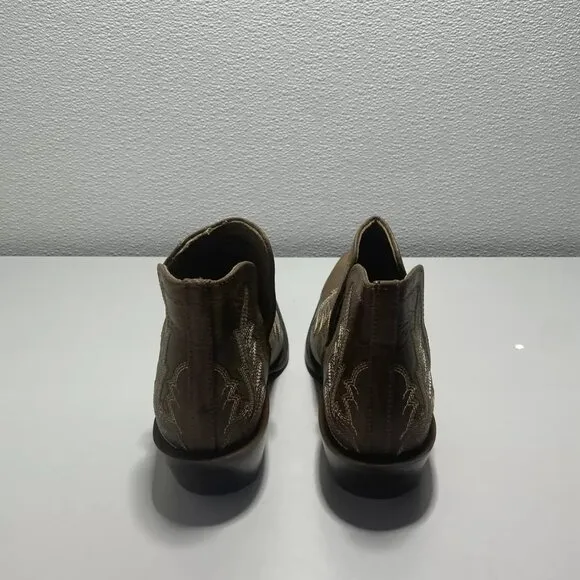 NEW ARIAT Dixon Low Heel Rhino Tan Print Womens Size 9 Slip On Leather Stitch