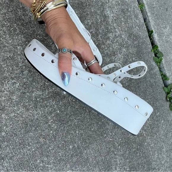 NEW Azalea wang white platform strappy sandals
