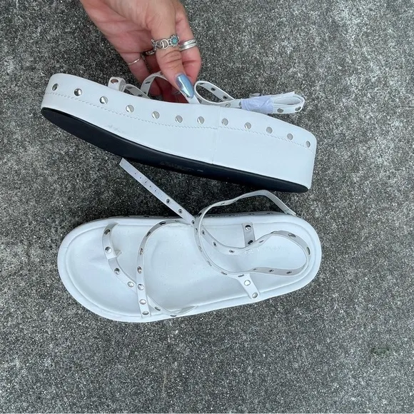 NEW Azalea wang white platform strappy sandals