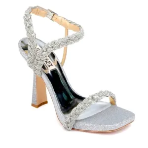 New Badgely Mischka Sparkle Fennel Braided Spool Heels Size 8
