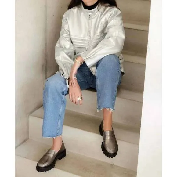NEW BOBBIES women's amalia loafer in cosmic silver