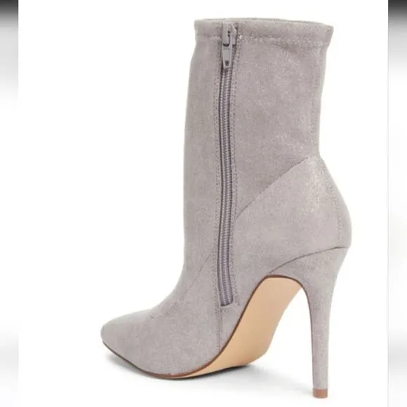 New BP. Braylee Pointed Toe Bootie gray sparkle metallic silver boots size 5