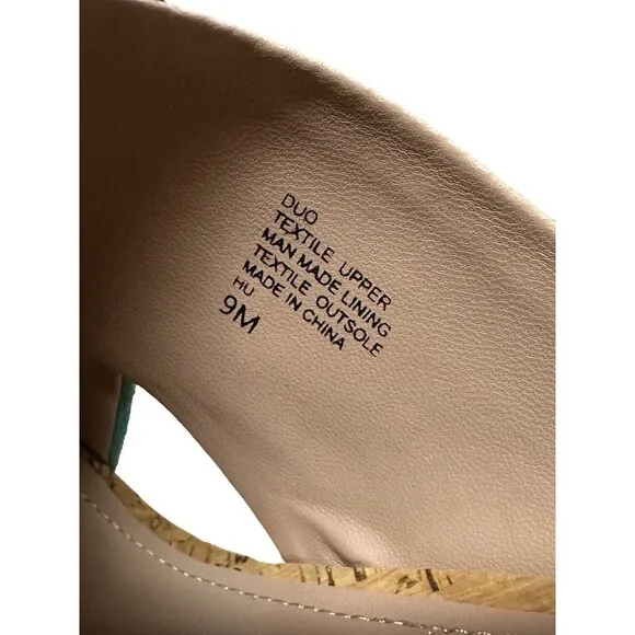 NEW Charles David Womens 9 Duo Wedge Sandals Faux Suede Cris Cross Straps Aqua