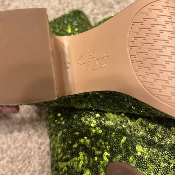NEW Circus By Sam Edelman Ilana Bright Jade Sequin Platform Heel Boots Size 8.5