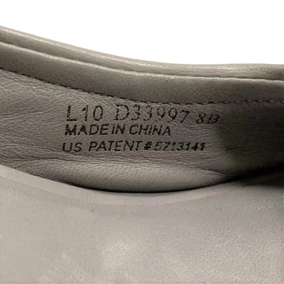 New COLE HAAN Gray Leather Slingback NIKE AIR Peep Toe Heels Size 8 B Shoes