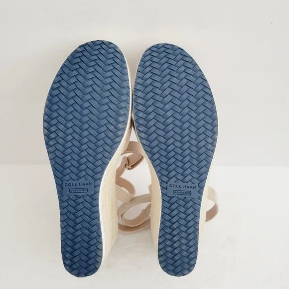 NEW Cole Haan Women's CloudFeel Espadrille Sesame Wedge Sandals Size 9.5